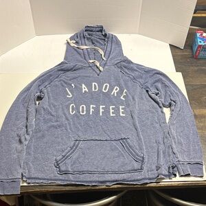 Grayson Threads J'Adore Coffee Heathered Blue Hoodie
